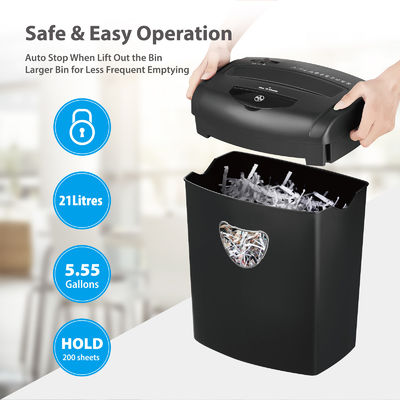 CD218P 5.55 Gallons Paper Destroy Machine 10 Sheet Paper Shredder With Overload Protection reverse