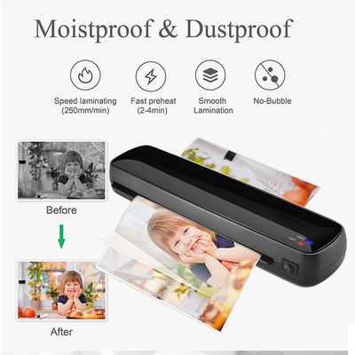 Black A3 Laminator Machine 110V-220V Voltage And 236mm Lamination Width