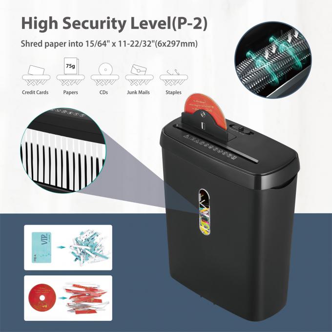 8 Sheets Strip Cut  Commercial Paper Shredder With 11L Basket For Home Office SD108P 2