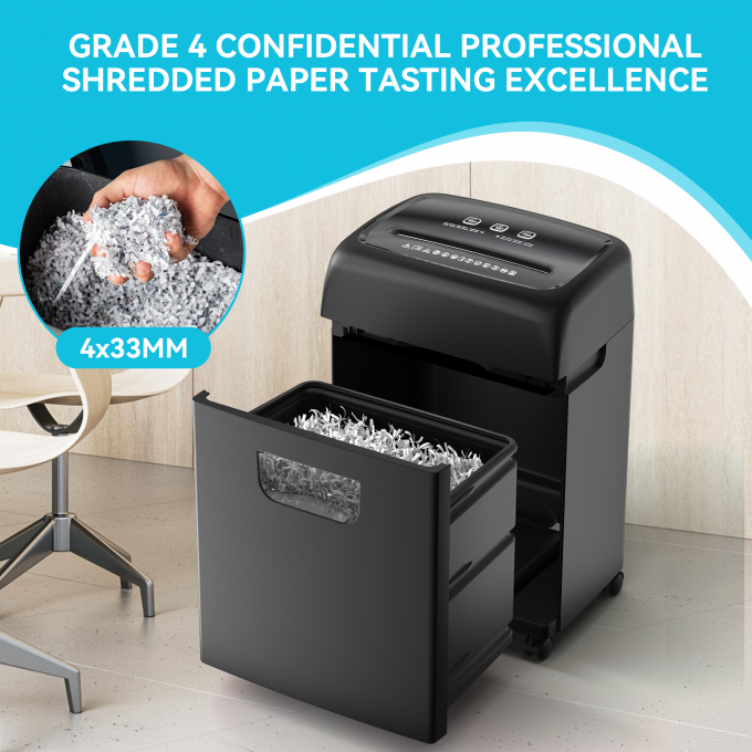 C281P Heavy Duty Electric Office Shredder 20L 18 Sheets Cross Cut Paper Shredder For Cards P-4 With Pull-Out Bin 1