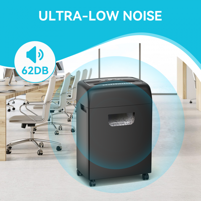 C281P Heavy Duty Electric Office Shredder 20L 18 Sheets Cross Cut Paper Shredder For Cards P-4 With Pull-Out Bin 4